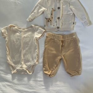 Cream and Tan Kids Matching Set